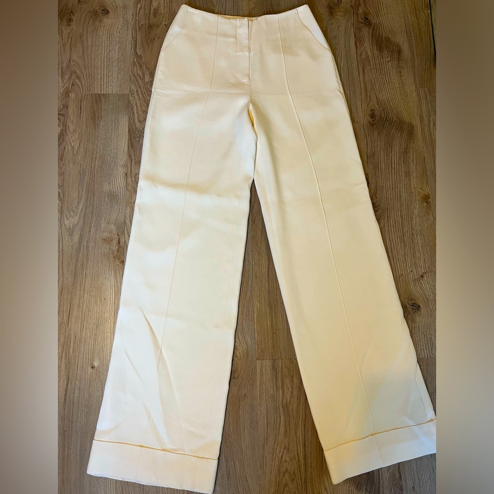 Jonathan Simkhai Cream Wide Leg Pants
